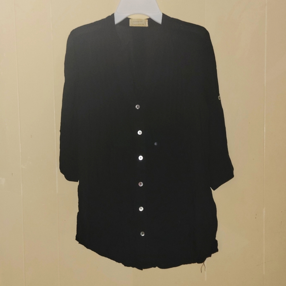 Small black button down blouse